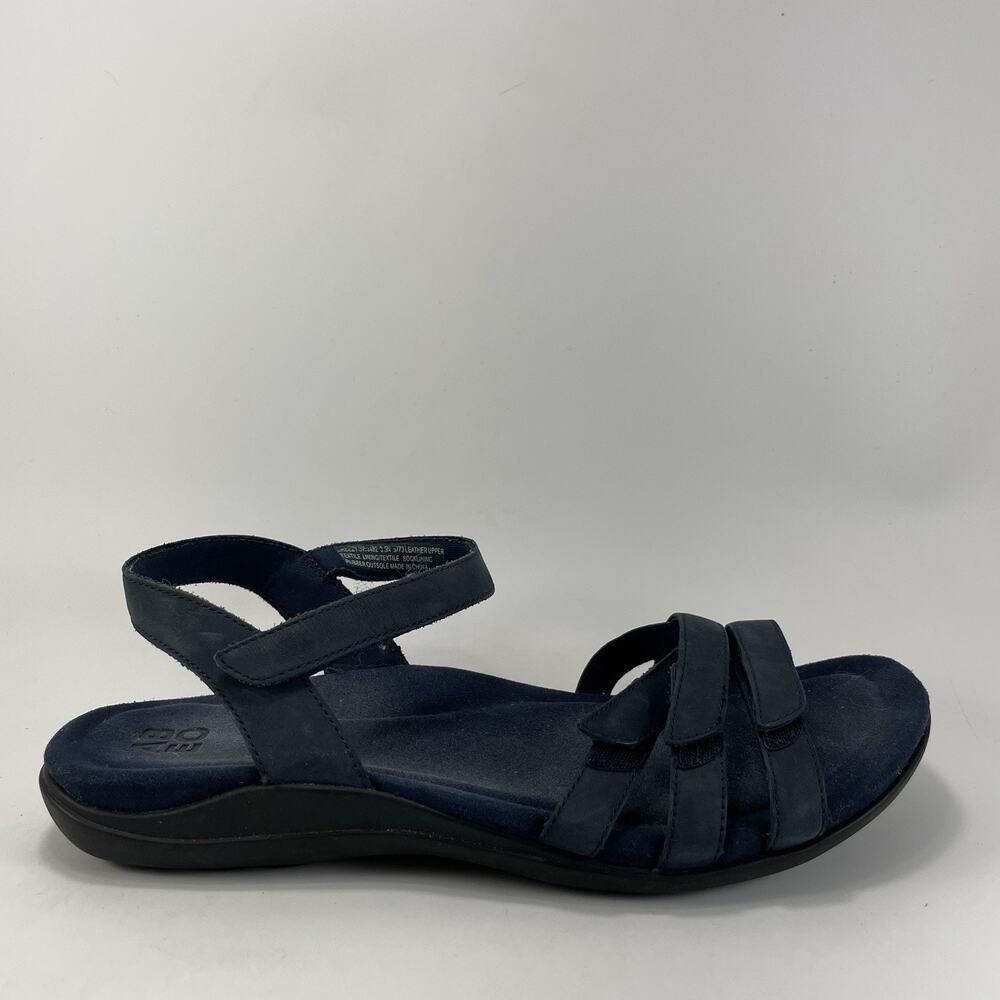 ABEO Breezy Strappy Slingback Sandals Navy Leather Womens Size 9.5 N Ankle Strap